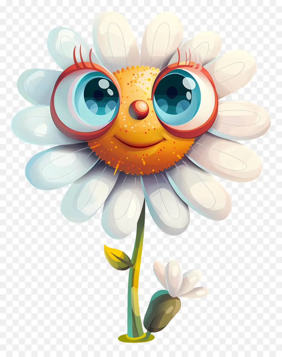 Emoji De Flor，Flor Fofa Com Olhos Grandes PNG