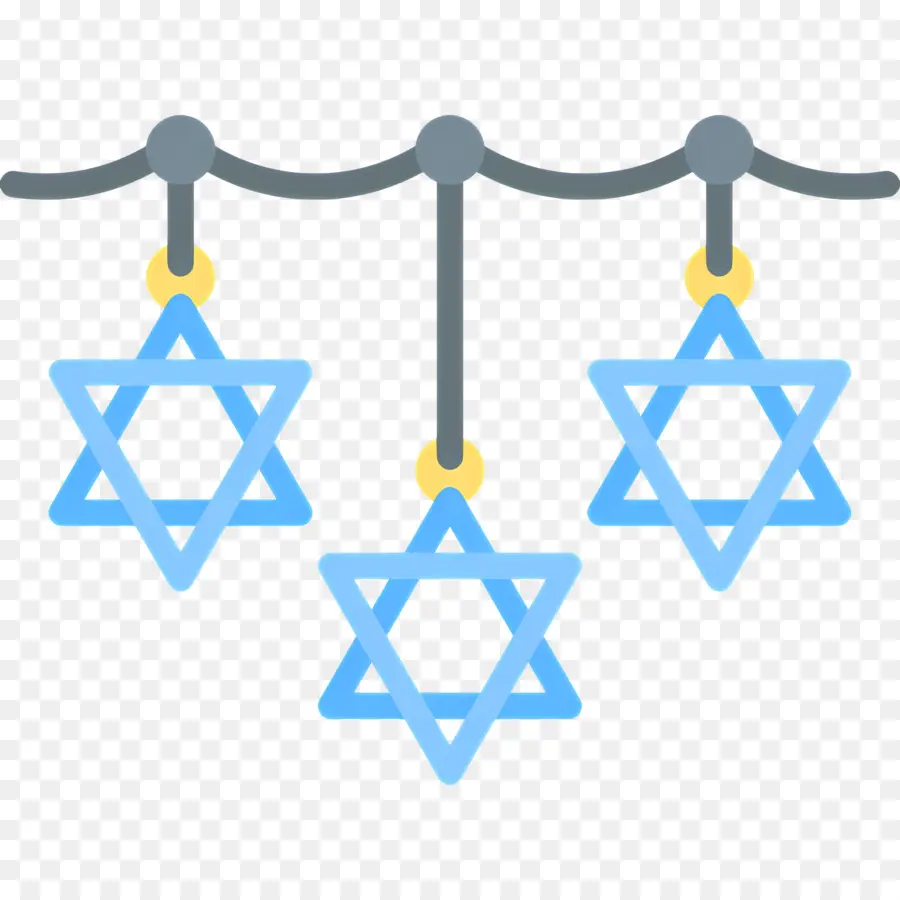 Guirlandas De Hanukkah，Estrela De David Azul PNG