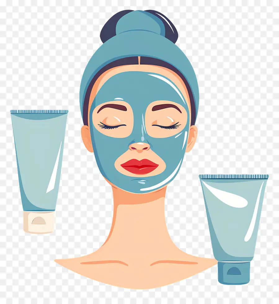 Máscara Facial De Spa，Mulher Com Máscara Facial PNG