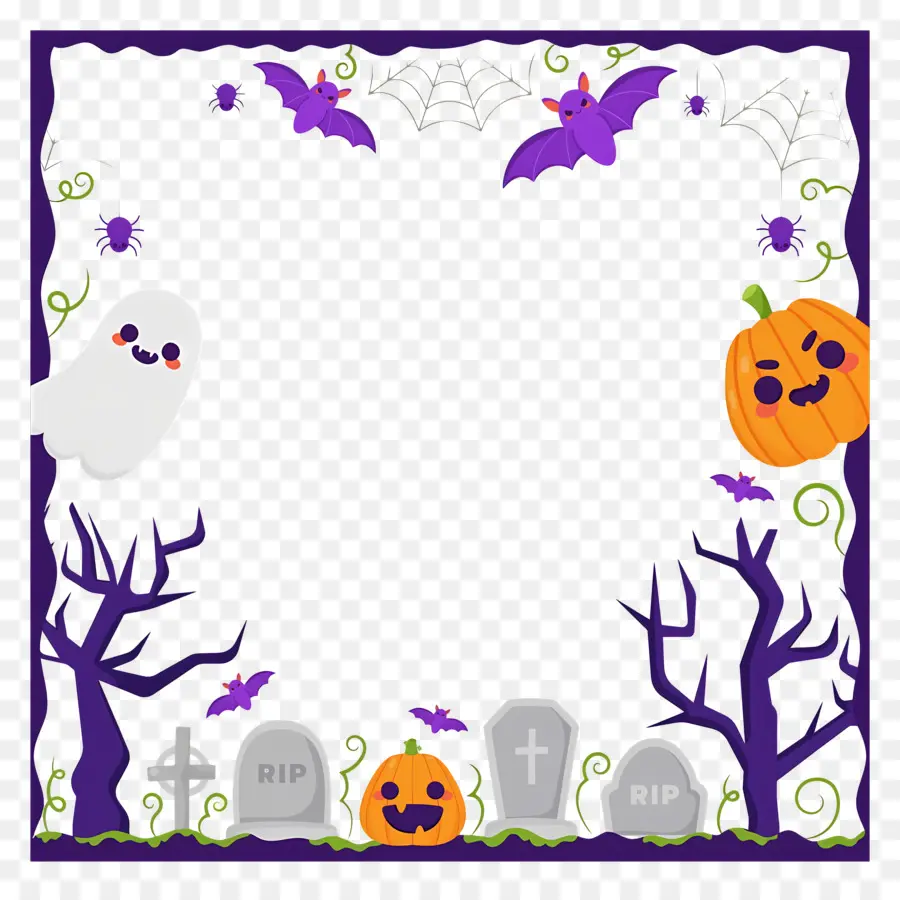 Fronteira De Halloween，Moldura De Halloween PNG