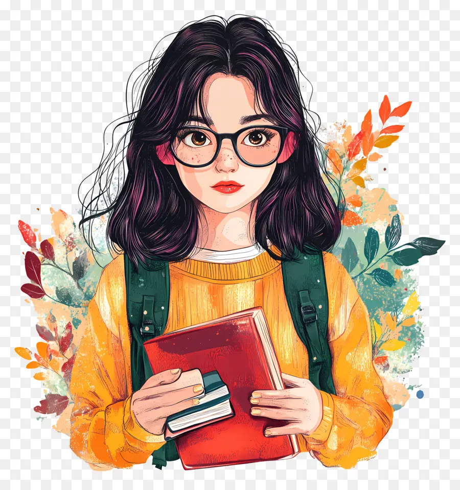 Aluna，Menina Com Livros PNG