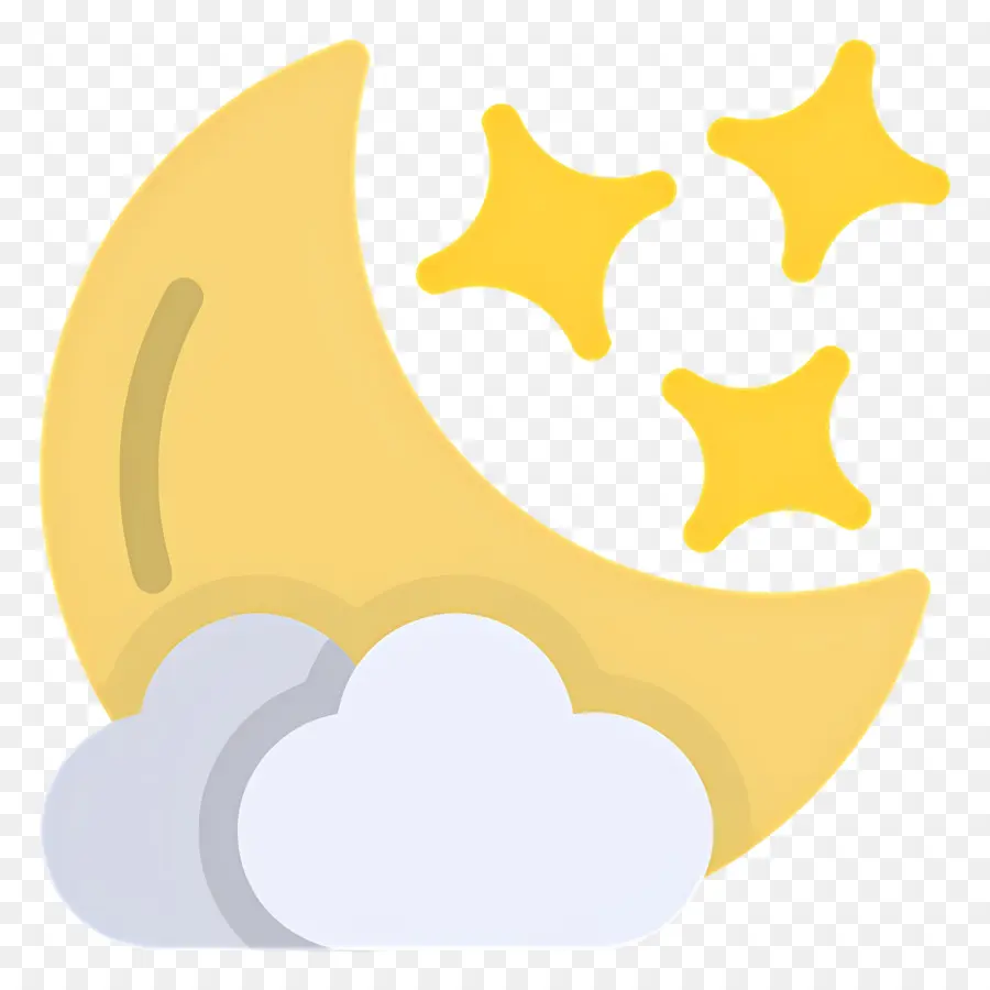 Nuvens Da Lua，Lua E Estrelas PNG