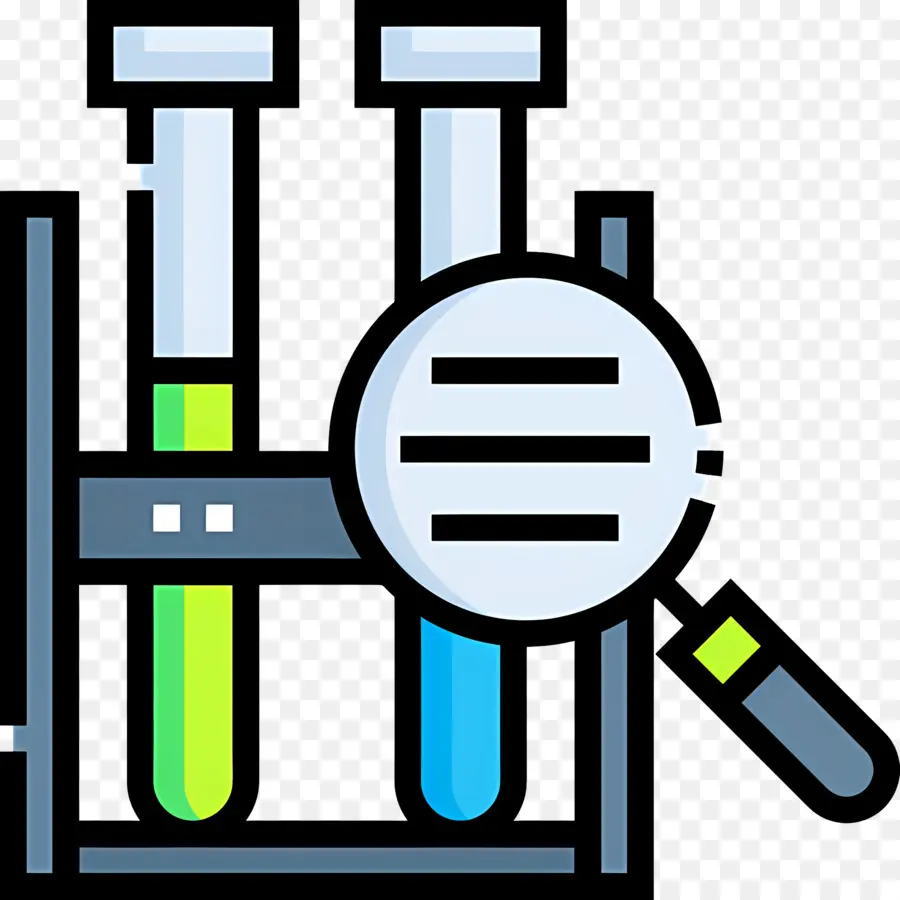 Laboratório De Ciências，Tubos De Ensaio E Lupa PNG