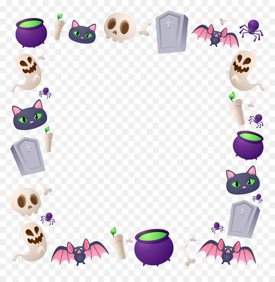 Fronteira De Halloween，Moldura De Halloween PNG