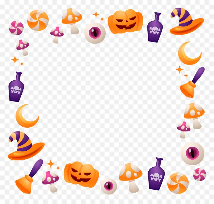 Fronteira De Halloween，Decorações De Halloween PNG