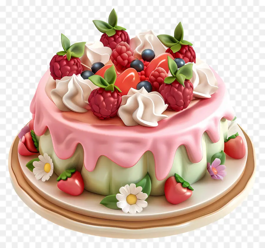 Bolo 3d，Bolo De Frutas PNG