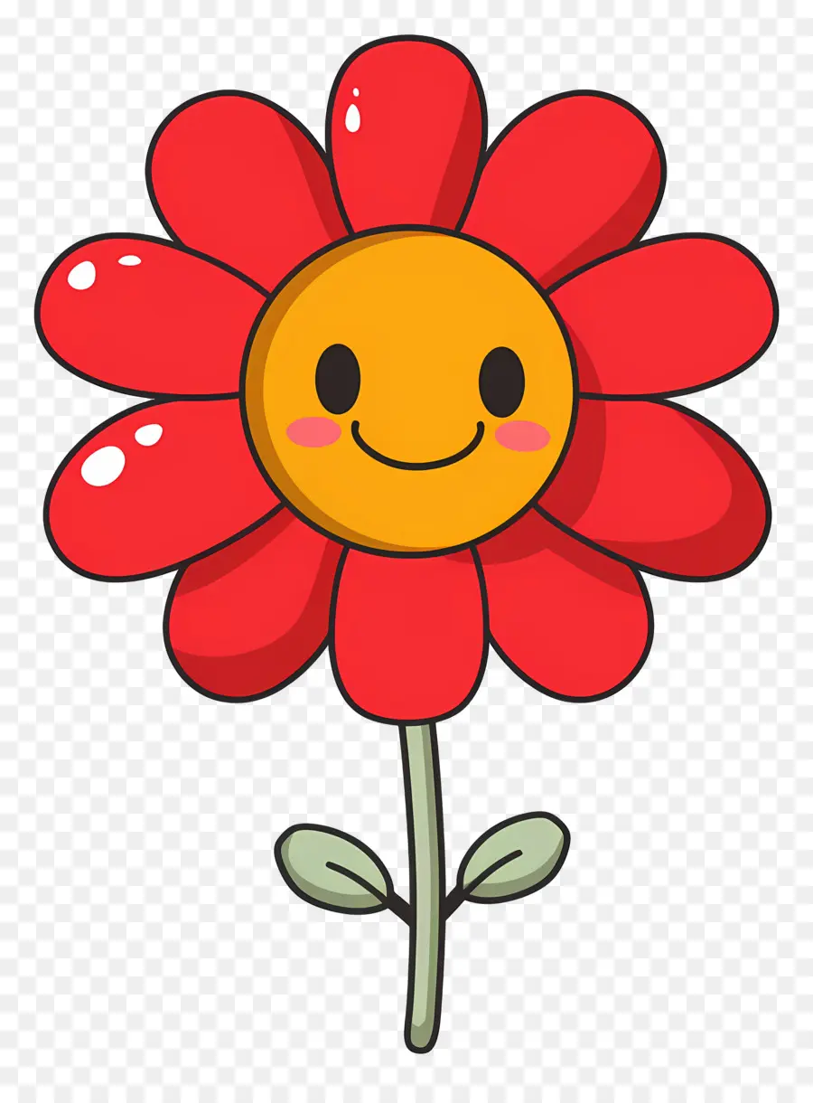 Emoji De Flor，Flor Vermelha PNG