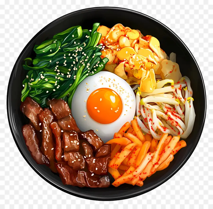 Bibimbap Coreano，Bibimbap PNG