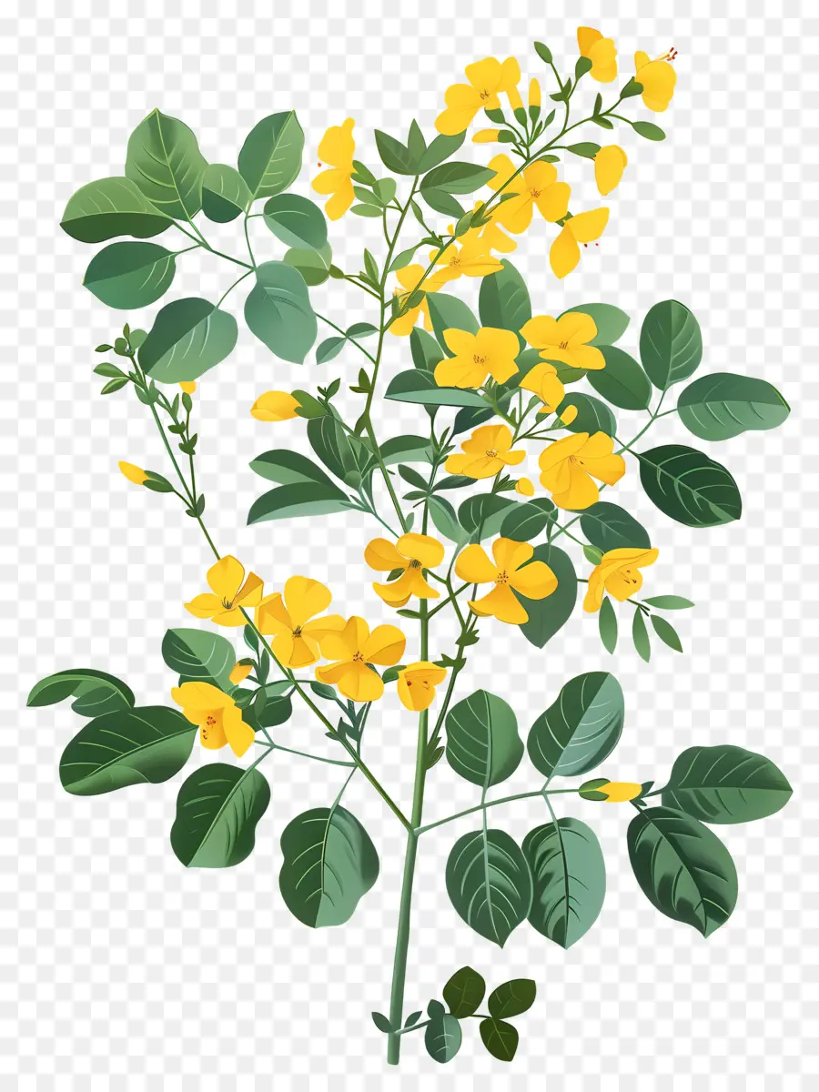 Ervilha Siberiana，Planta Com Flor Amarela PNG