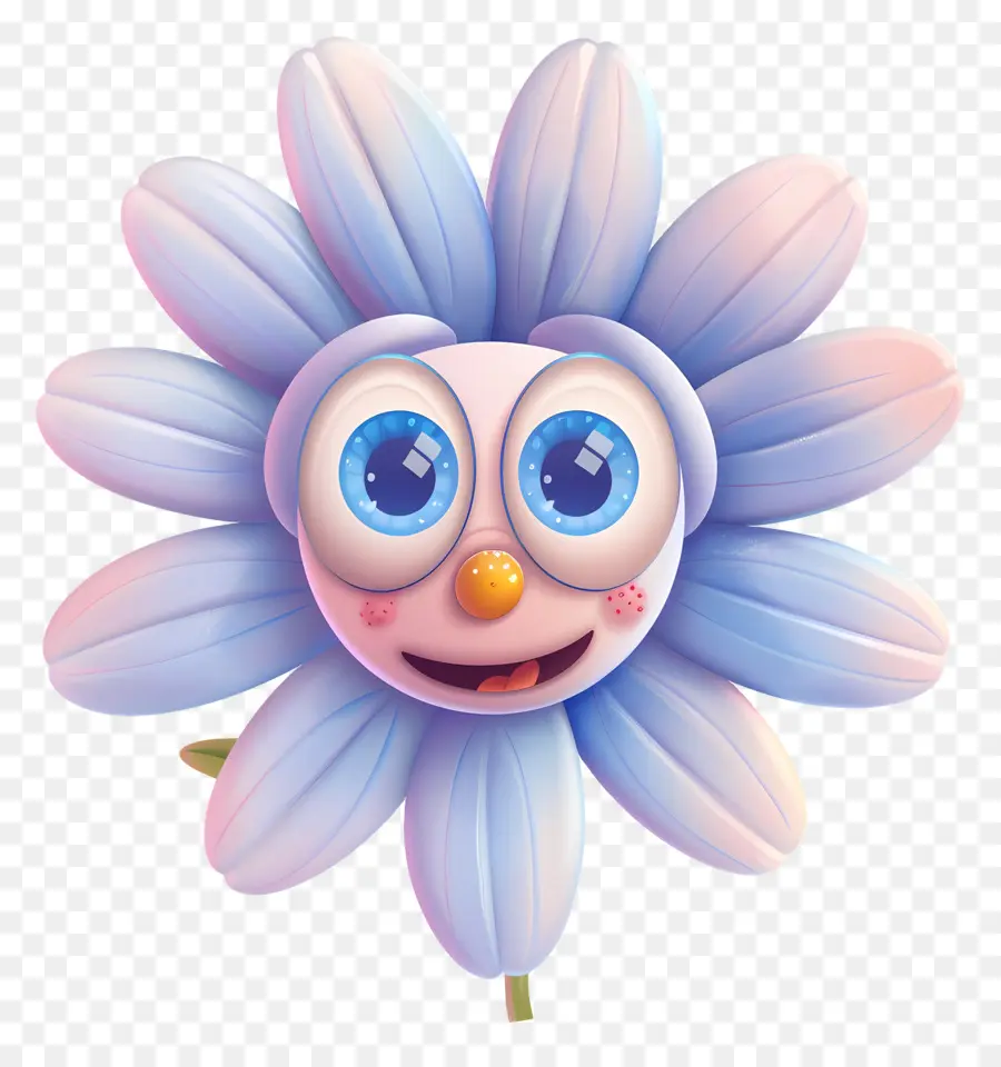 Emoji De Flor，Flor Fofa Com Olhos Grandes PNG