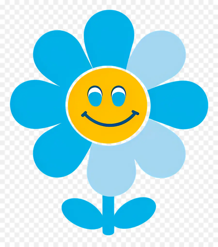 Emoji De Flor，Flor Azul PNG