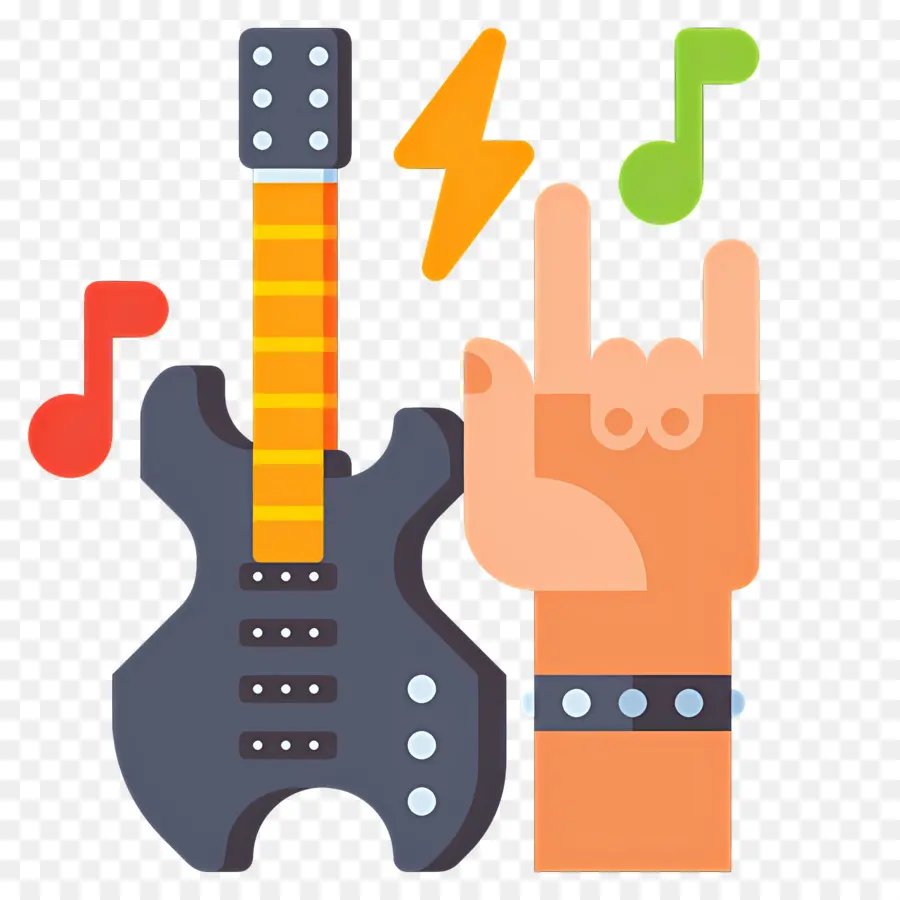 Música Rock，Guitarra E Mão De Rock PNG