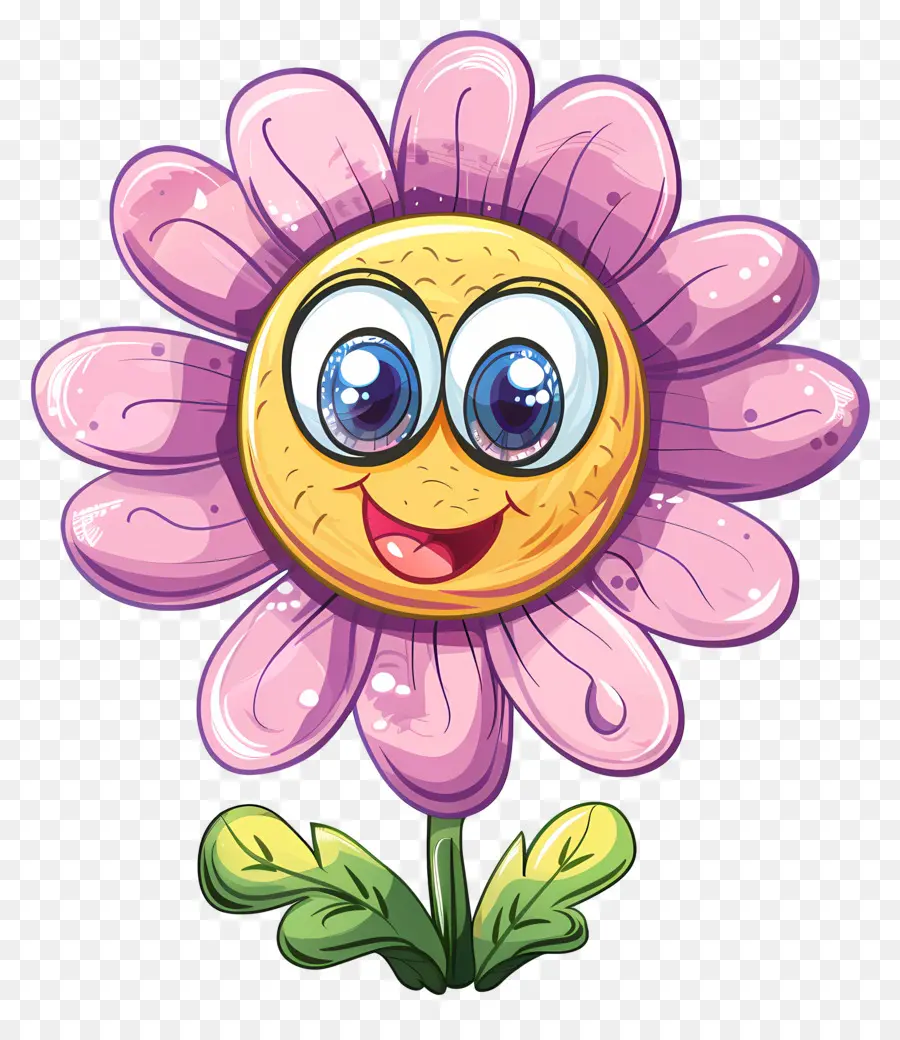 Emoji De Flor，Flor Fofa Com Olhos Grandes PNG