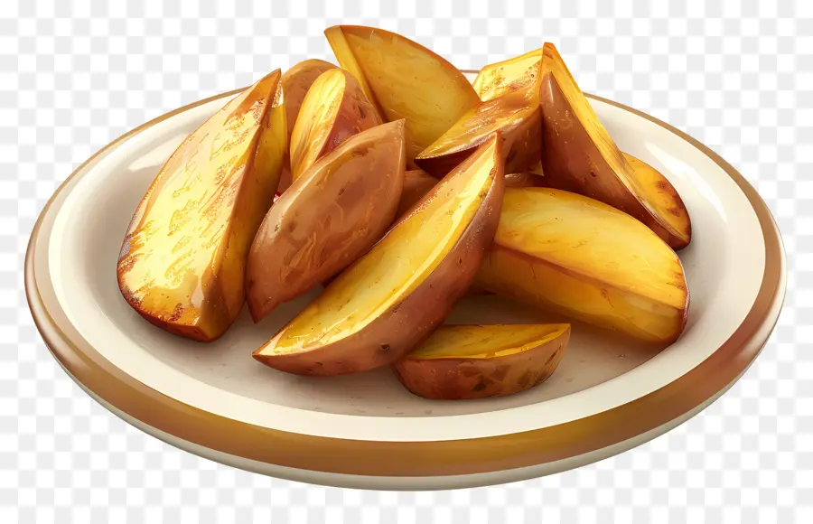 Fatias De Batata，Prato De Fatias De Batata PNG