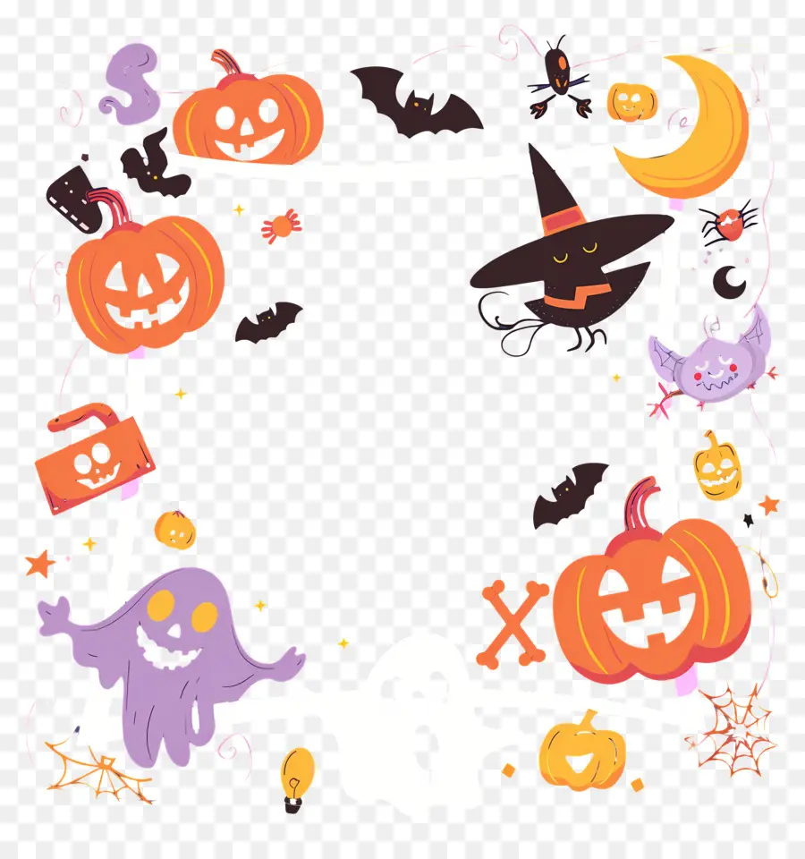 Moldura De Halloween，Decorações De Halloween PNG