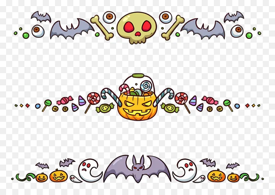 Fronteira De Halloween，Decorações De Halloween PNG