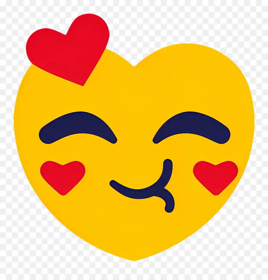 Beijo Sorridente，Emoji De Rosto Piscando PNG