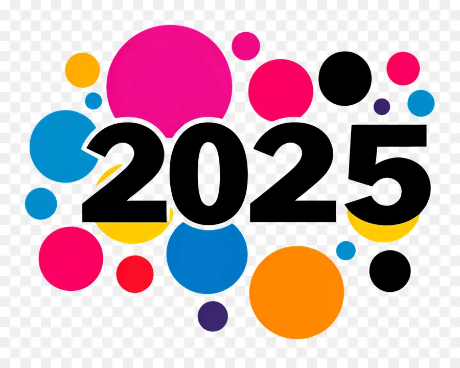 2025 Ano，2025 Círculos Coloridos PNG