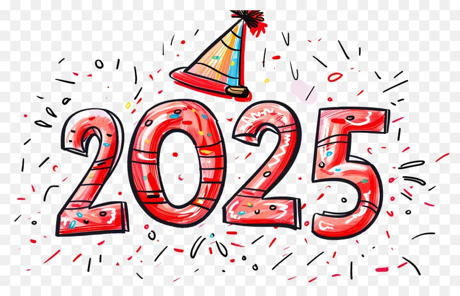 2025 Ano，Vermelho 2025 PNG