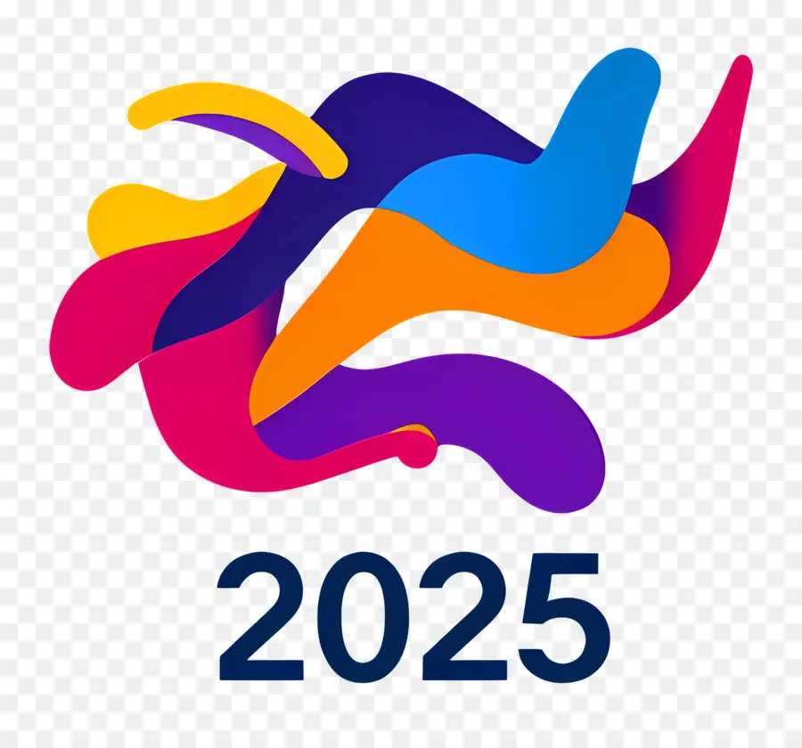 2025 Ano，Colorido 2025 PNG