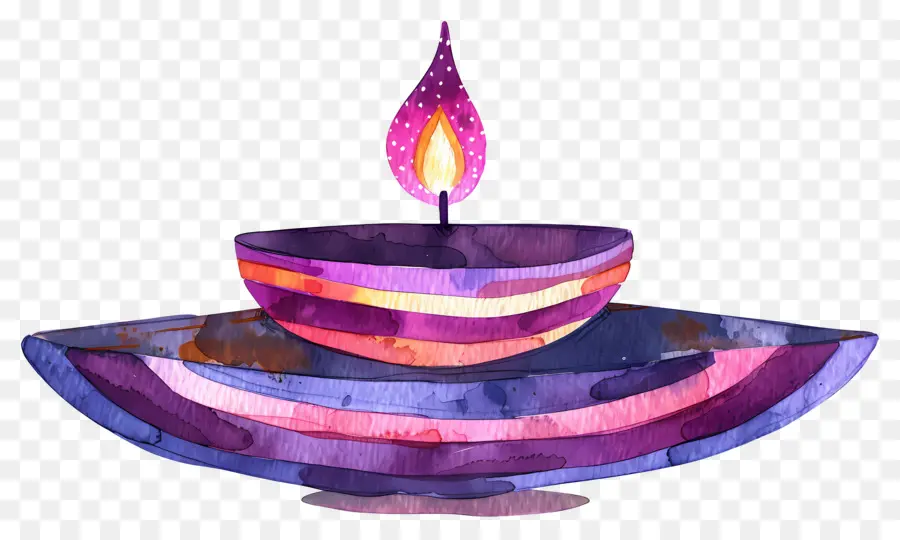 Diwali Diya，Grande Lamparina A óleo Com Lamparina Pequena PNG