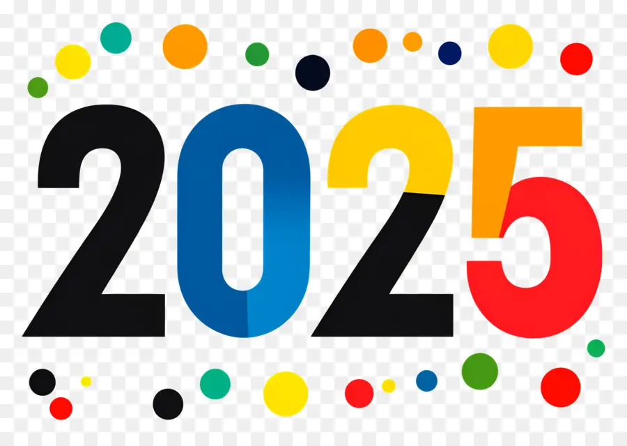 2025 Ano，2025 Círculos Coloridos PNG