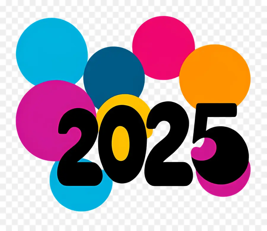 2025 Ano，2025 Círculos Coloridos PNG