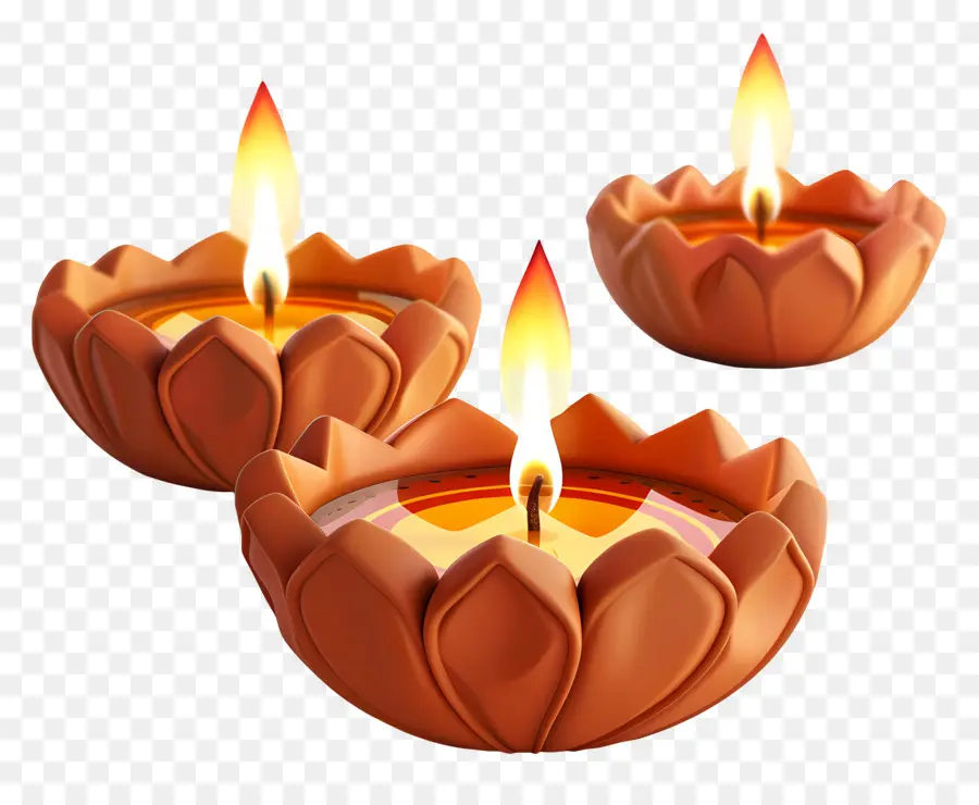 Vela Diwali，Argila Diyas PNG