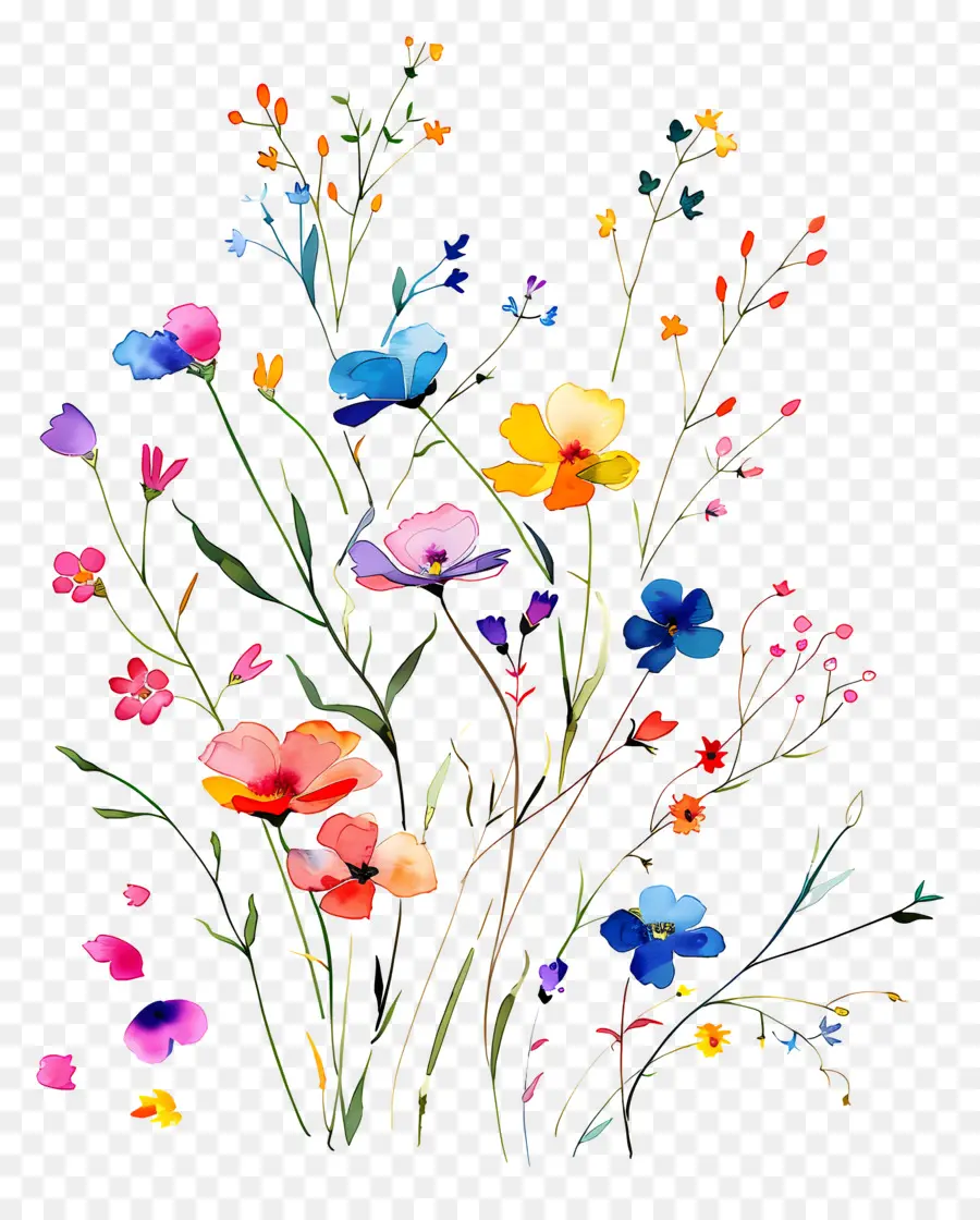 Fundo De Flor，Flores Coloridas PNG