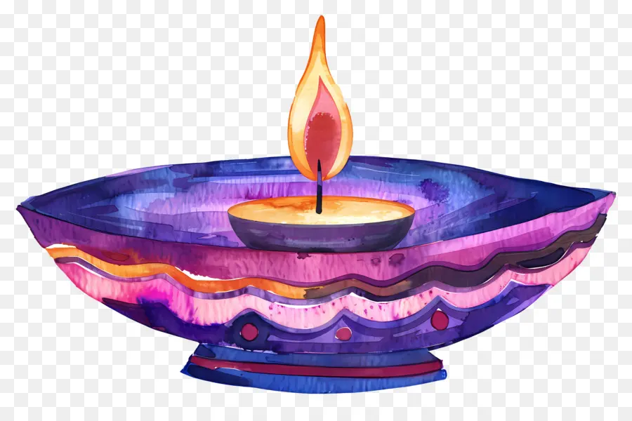 Diwali Diya，Grande Lamparina A óleo Com Lamparina Pequena PNG