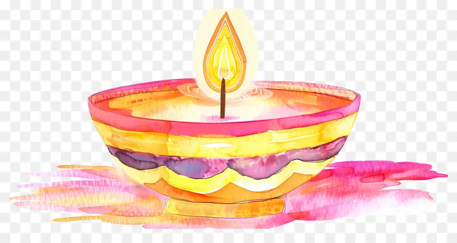 Diwali Diya，Lâmpadas De óleo Coloridas PNG