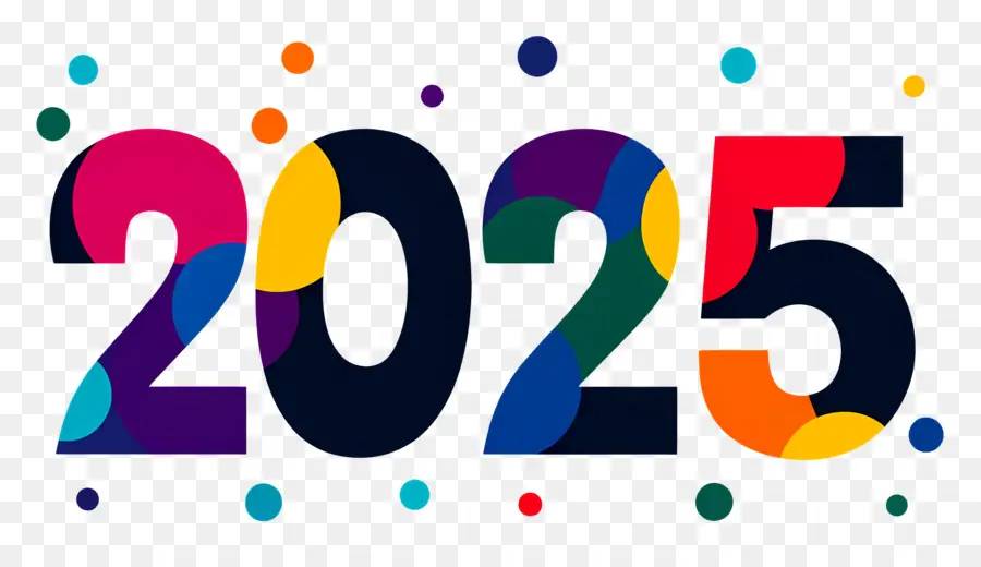 Logotipo 2025，2025 Ondas Coloridas PNG