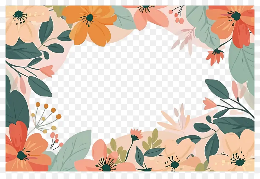 Fundo Floral，Moldura Floral Delicada PNG