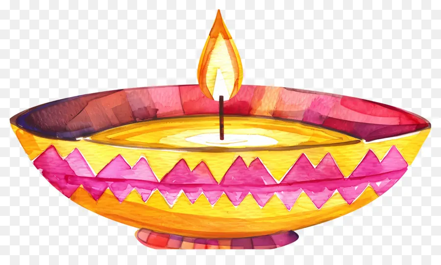 Diwali Diya，Lâmpadas De óleo Coloridas PNG