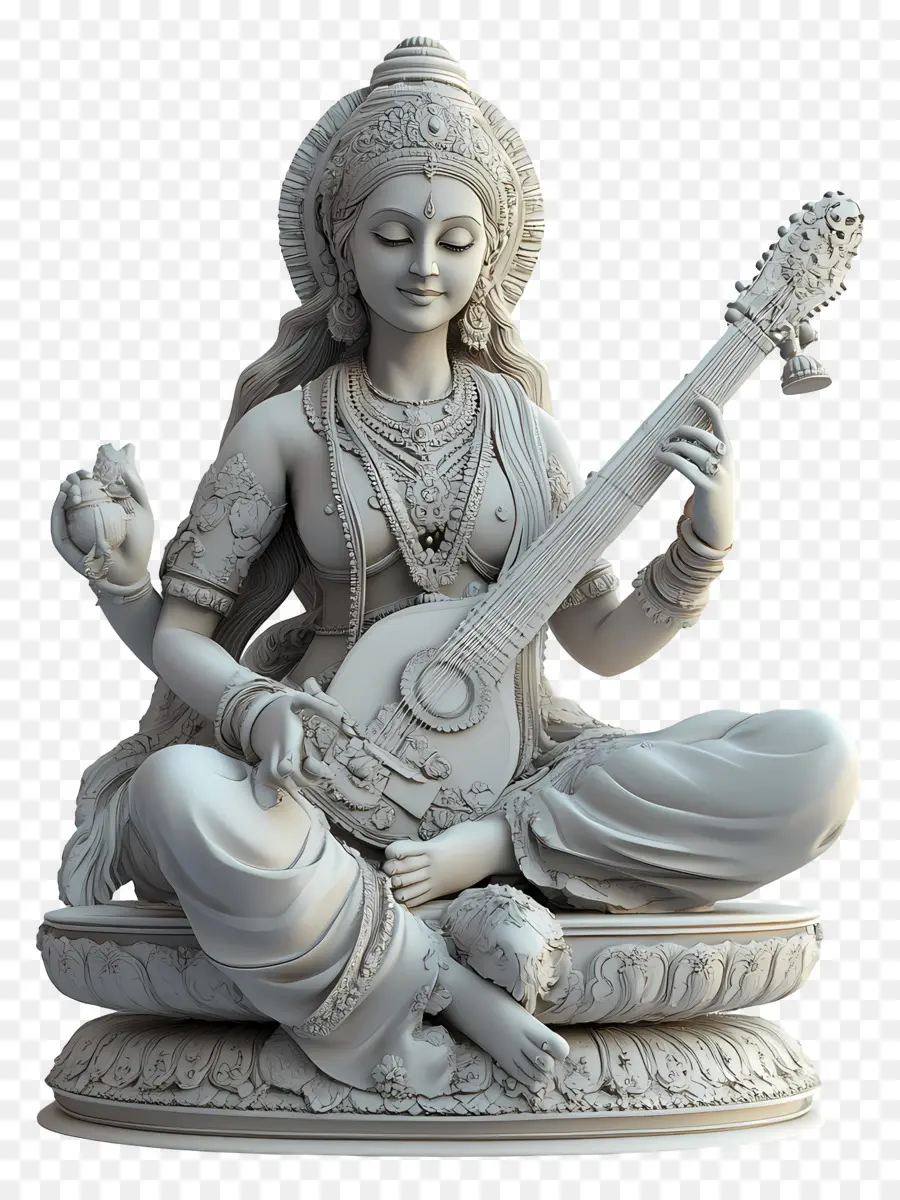 Saraswati，Estátua Da Deusa PNG