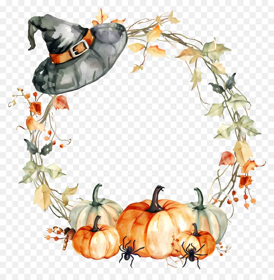 Guirlanda De Halloween，Coroa De Abóbora PNG