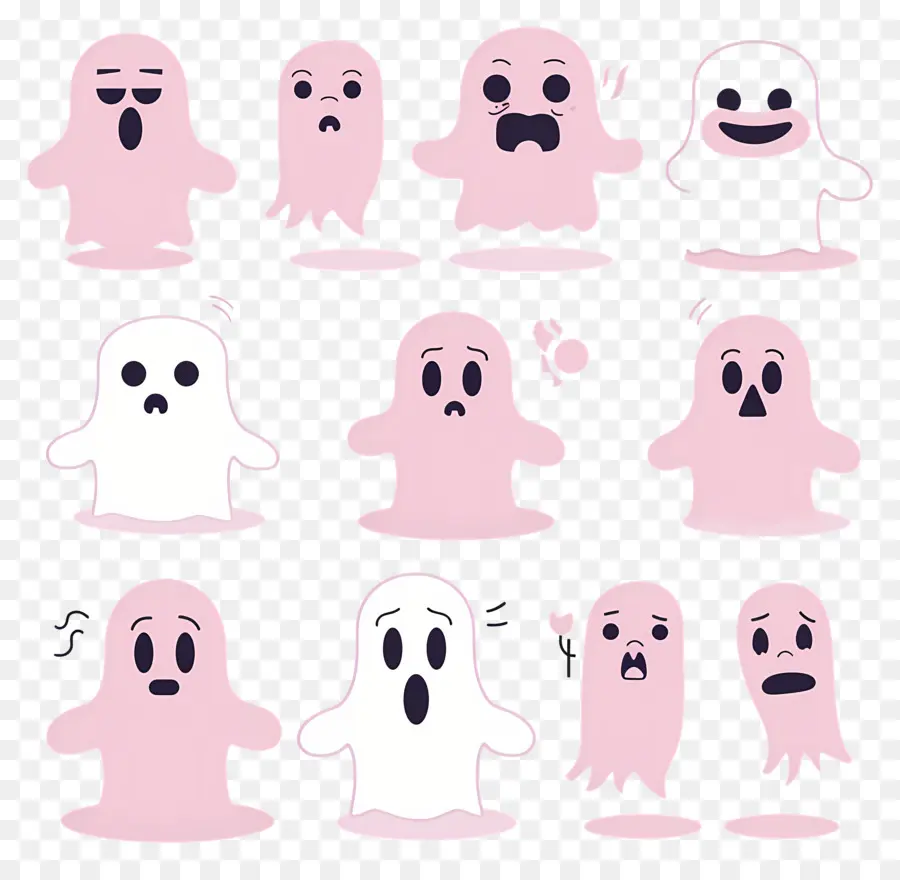 Fantasmas Do Dia Das Bruxas，Rabiscos De Fantasma Rosa PNG