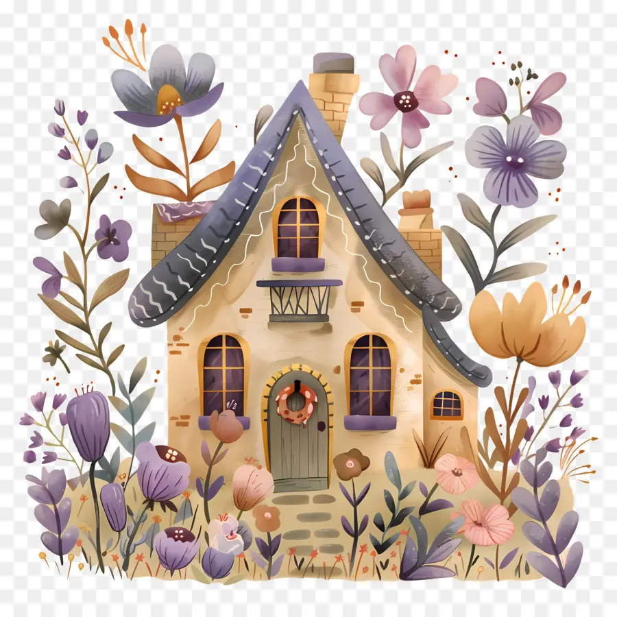 Casa De Outono，Casa Fofa De Doodle PNG