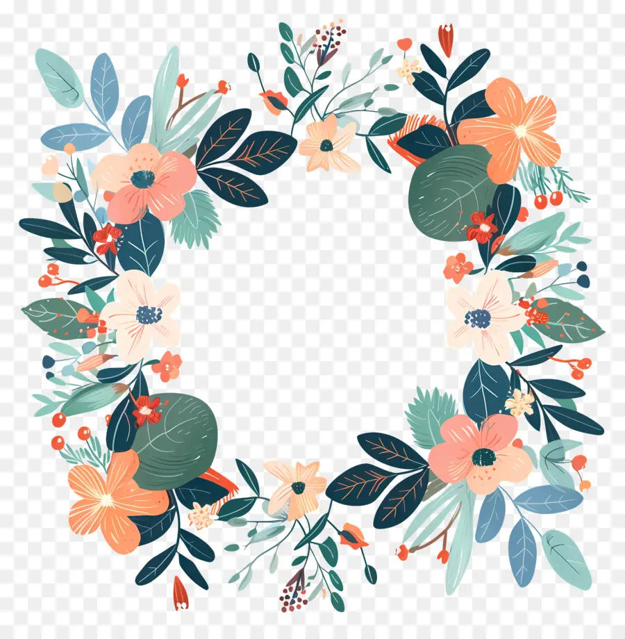 Coroa De Outono，Arco Floral Pastel PNG