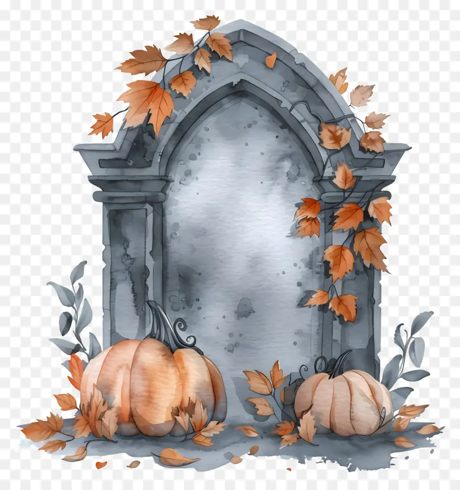 Lápide De Halloween，Lápide De Abóbora PNG