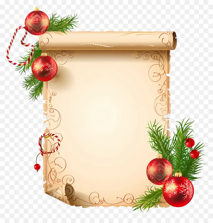 Pergaminho De Natal，Decorações PNG