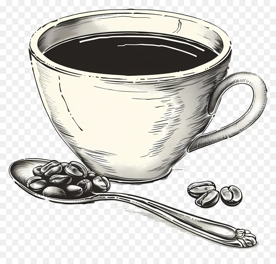 Xícara De Café，Colher PNG