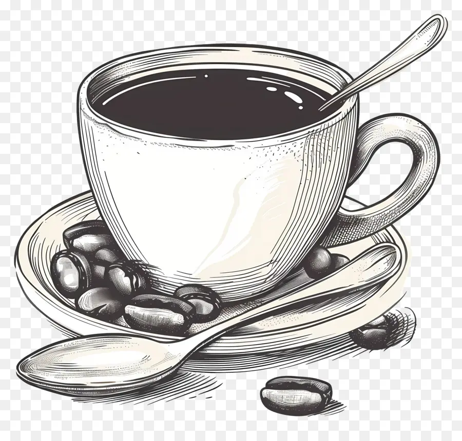 Xícara De Café，Colher PNG