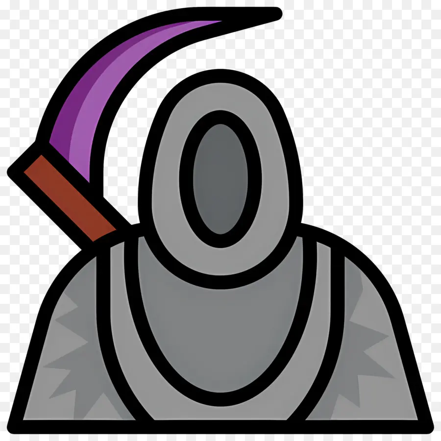 Ceifador，Grim Reaper Com Foice Roxa PNG