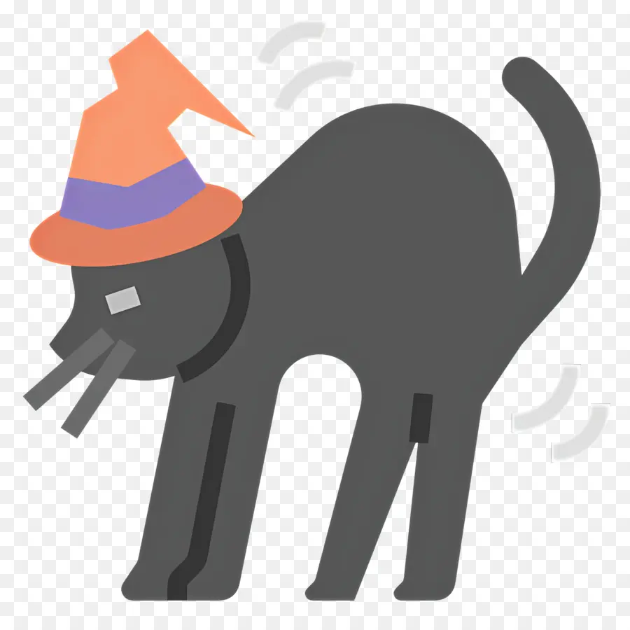 Gato Do Dia Das Bruxas，Gato De Halloween Com Chapéu PNG