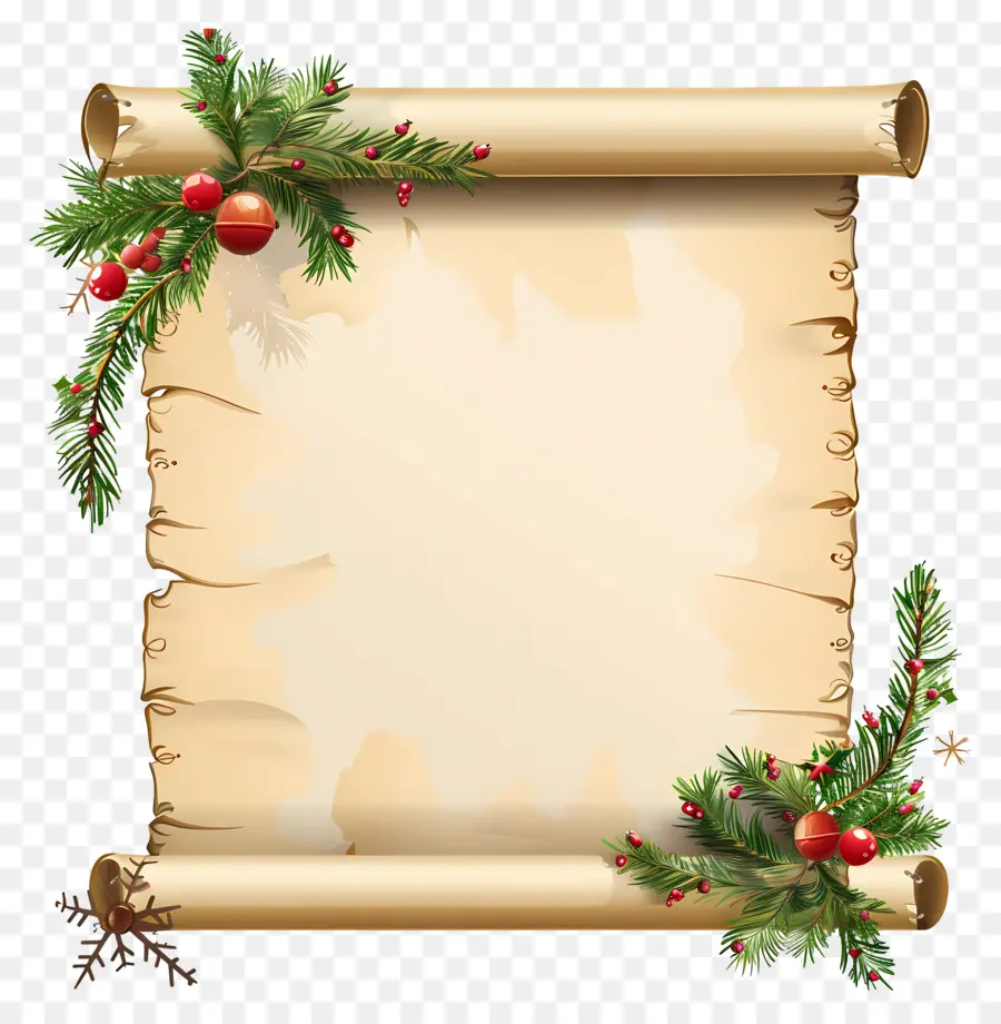 Pergaminho De Natal，Decorações PNG