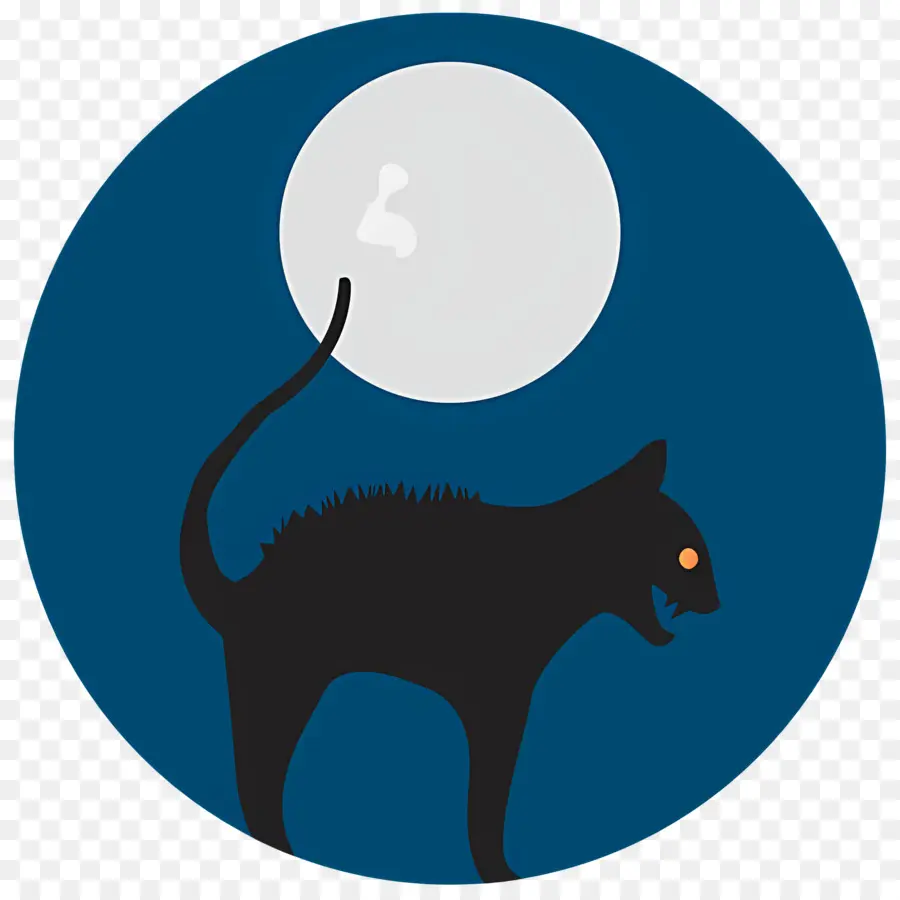 Lua Do Dia Das Bruxas，Gato Preto E Lua Cheia PNG