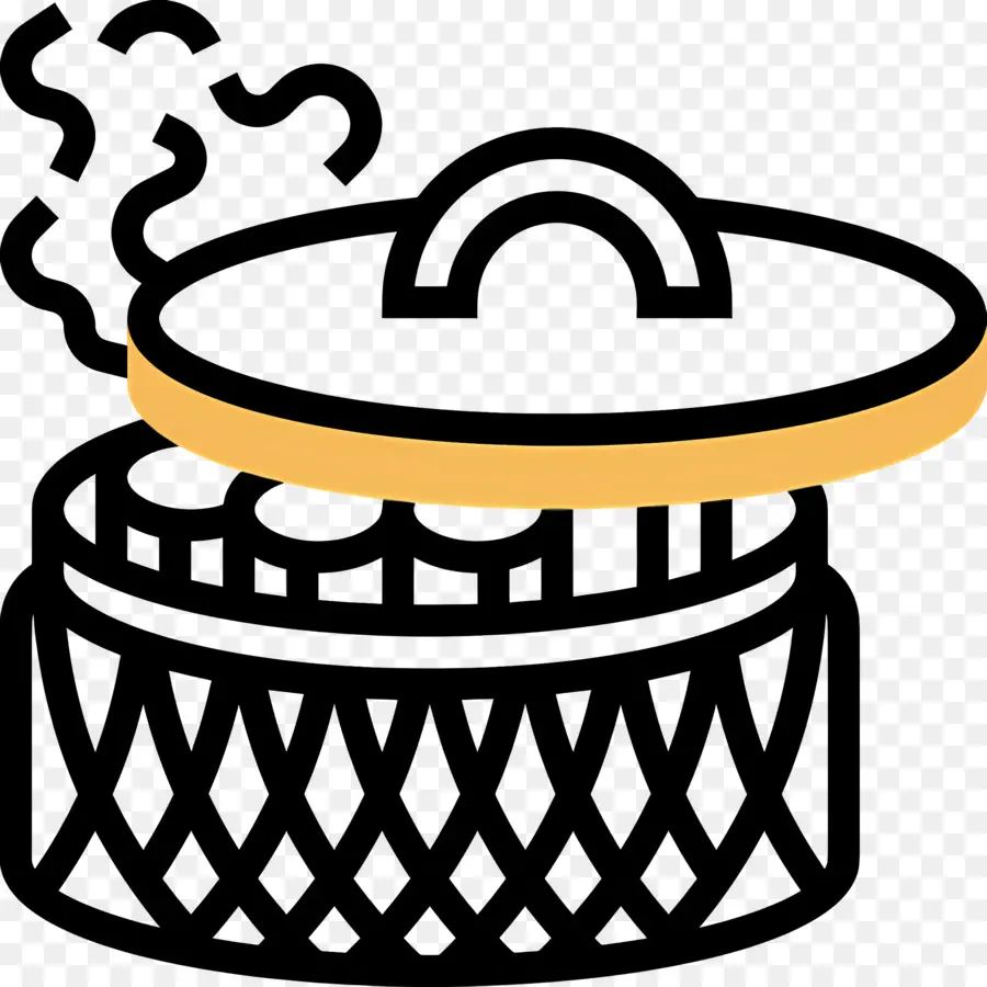 Vapor De Comida，Cesta Fumegante PNG