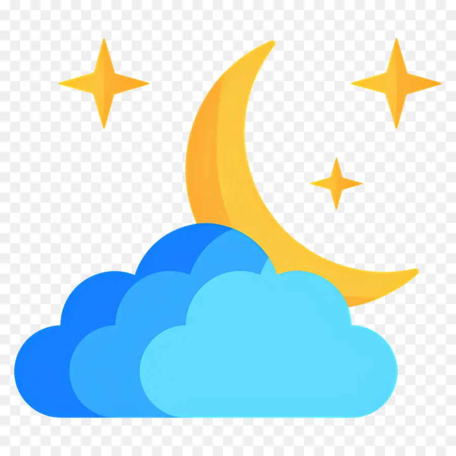 Nuvens Da Lua，Lua E Estrelas PNG