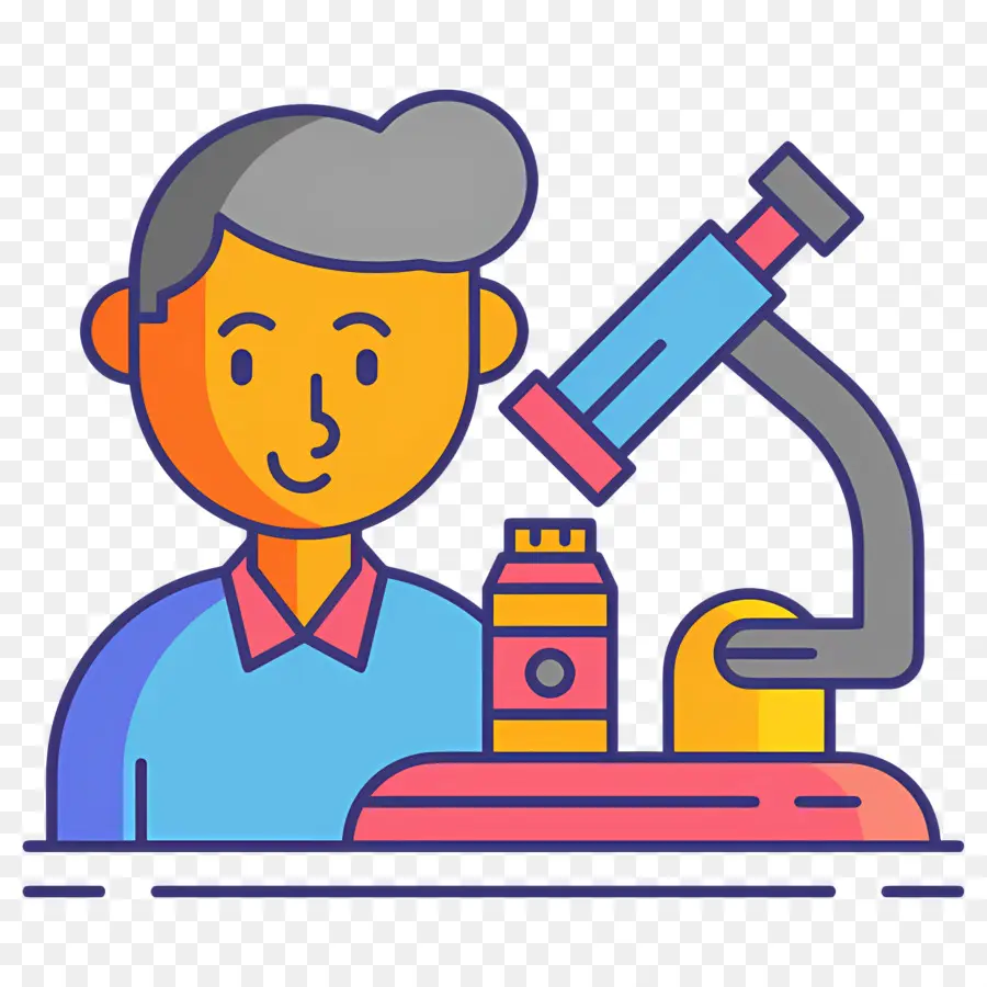 Laboratório De Ciências，Cientista Com Microscópio PNG